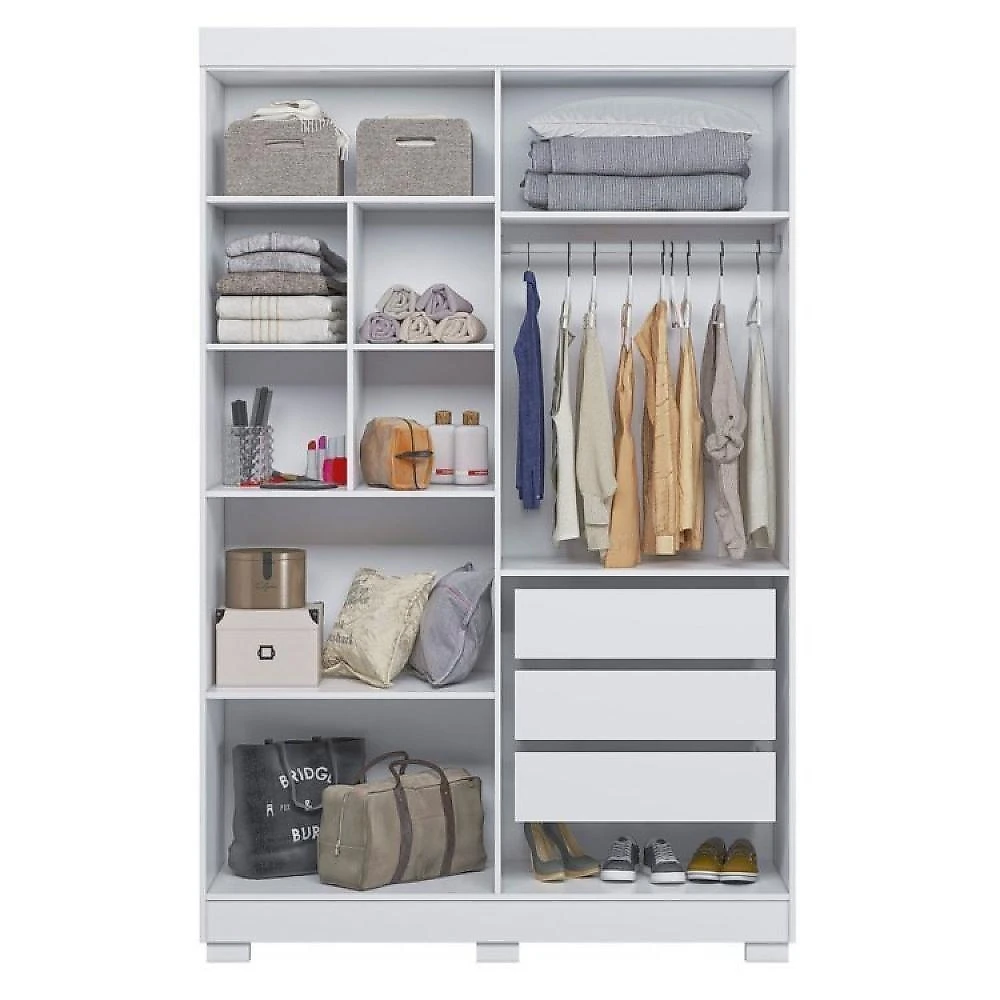 Quarto Infantil/juvenil com Beliche Vegas e Guarda Roupa 4 Portas 3 Gavetas Flórida 100% Mdf  Branco