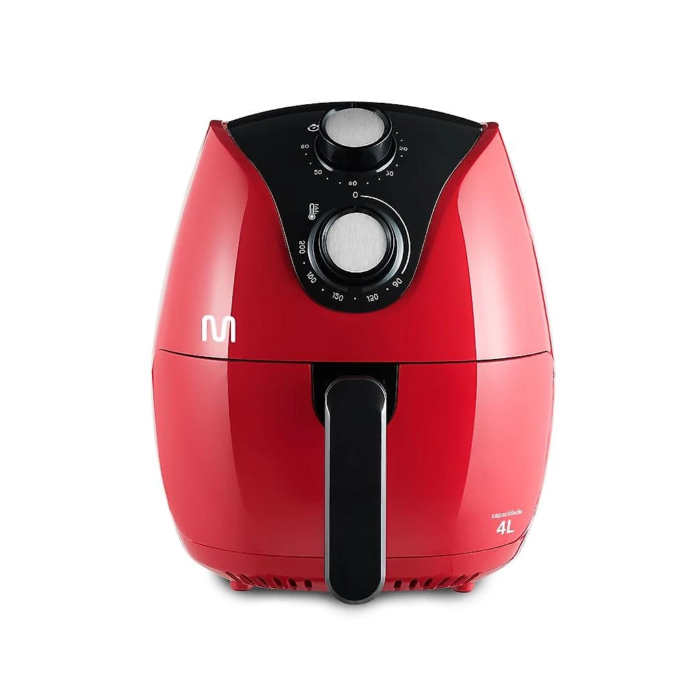 Air fryer 4l vermelha grade removível e timer 60min temp até 200°c 127v multi - go203out [reembalado] vermelho