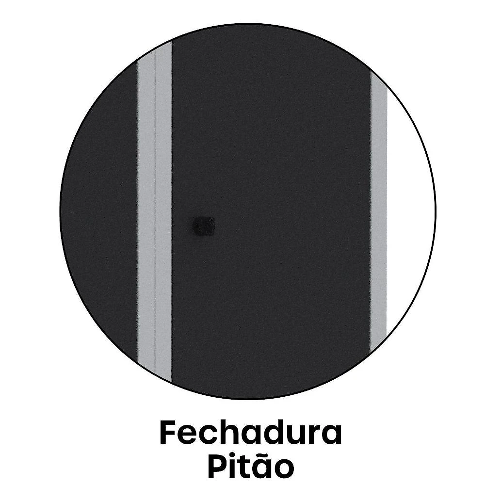 Armário Locker Guarda-volume Aço Light 15 Portas 103,5x179,5cm Cinza/Preto