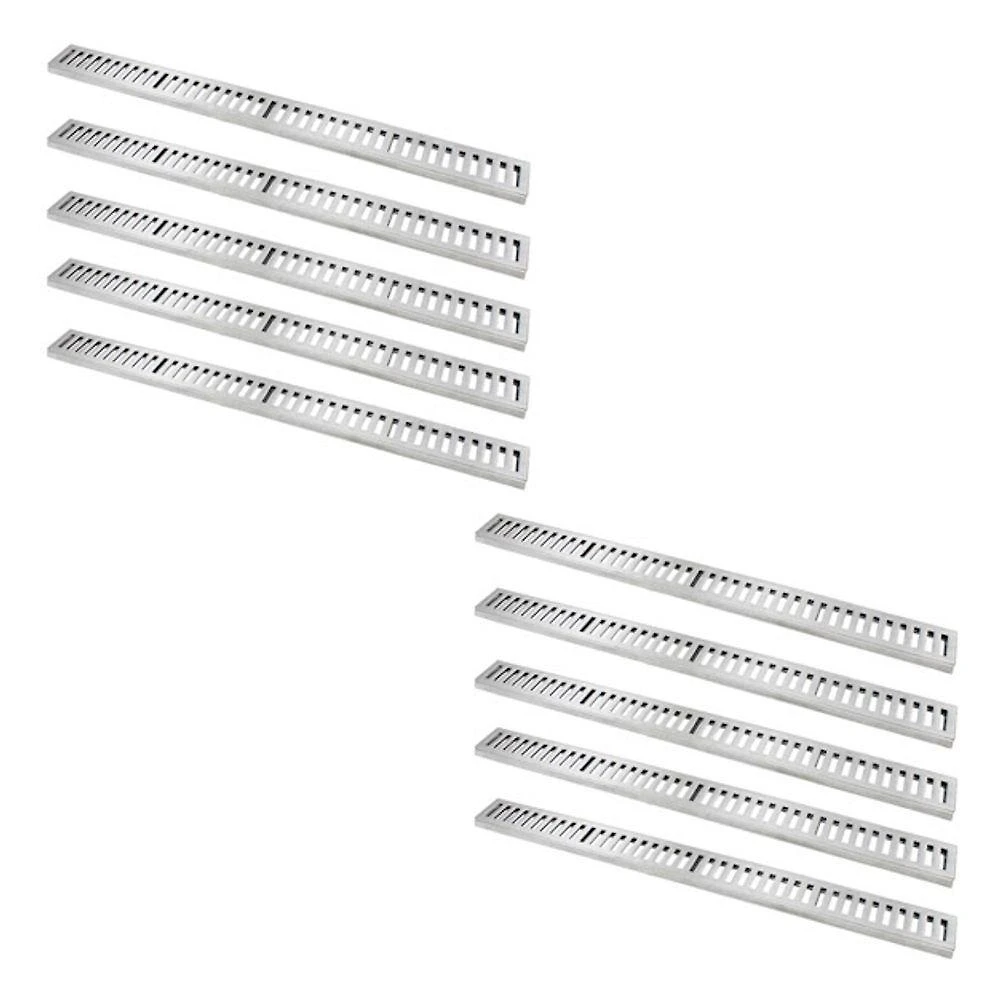 Kit 10 Ralo Grelha Linear Alumínio Escovado 10x100cm 500KG GDA