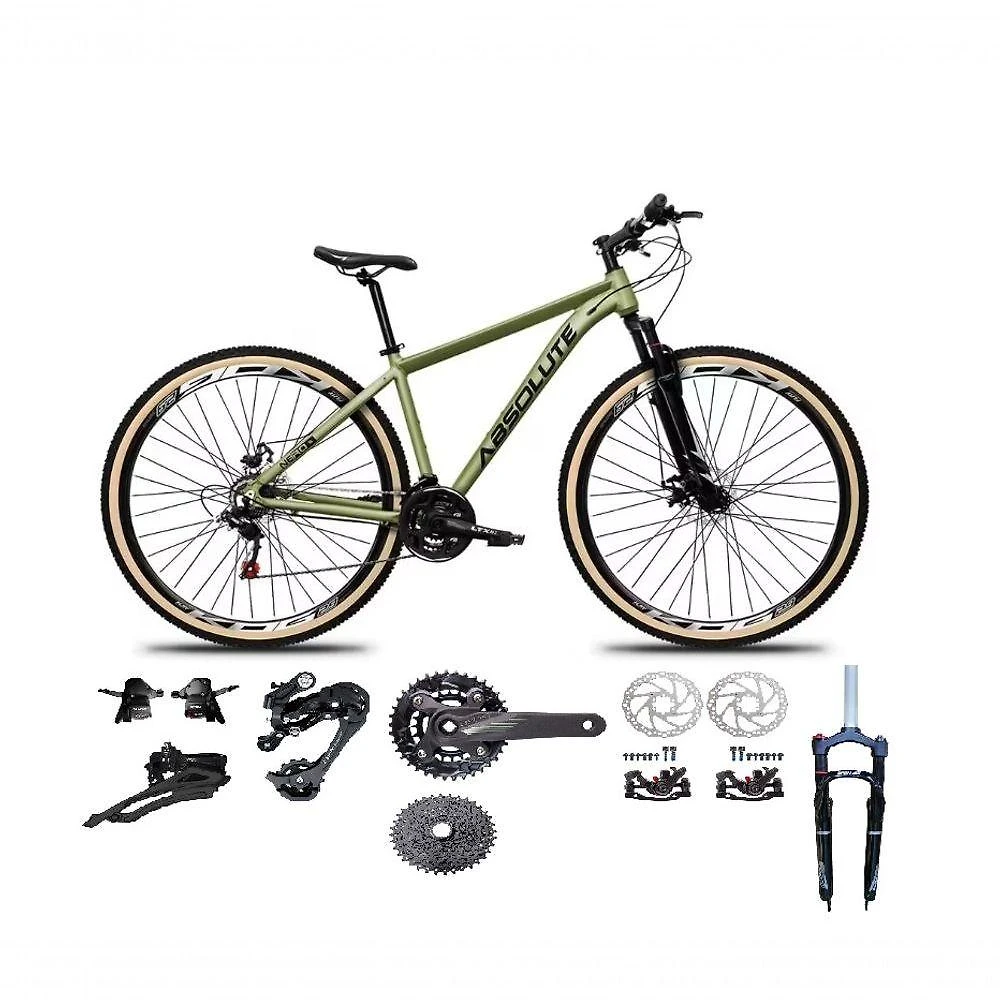Bicicleta Aro 29 Absolute Nero 5 Kit 2x9 Gta Sunrun K7 Freio A Disco Garfo Com Trava Mtb oliva Tam: 19