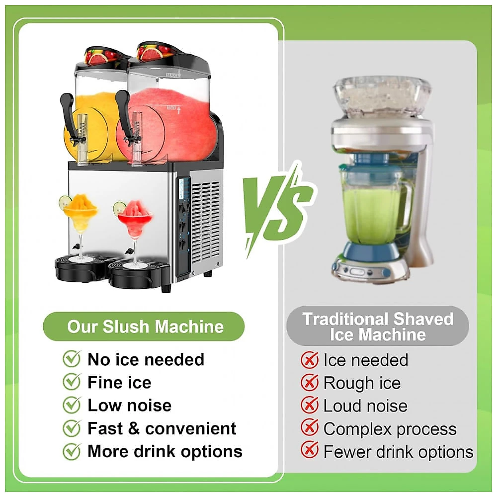 Máquina de Slush Raspadinha Velieta Duplo Tanque 24L Comercial Inox 110V