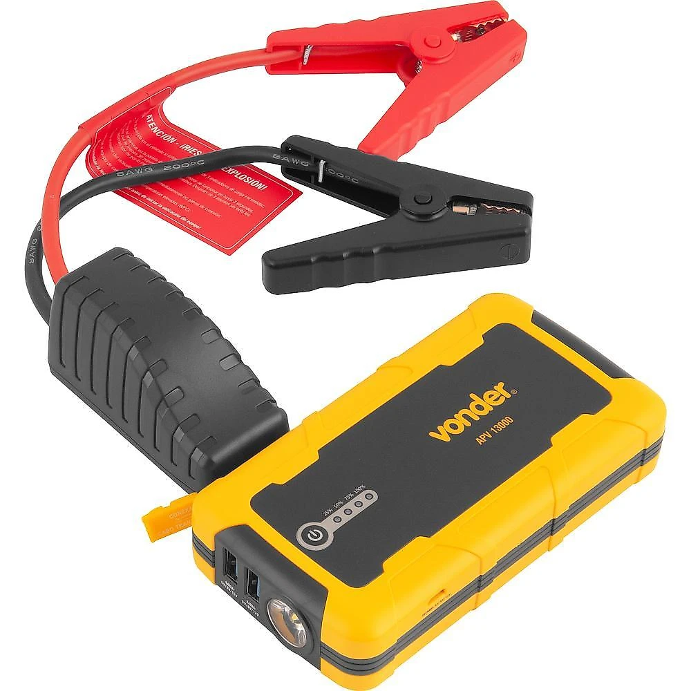 Auxiliar de partida portátil vonder 13000mah com usb e lanterna led