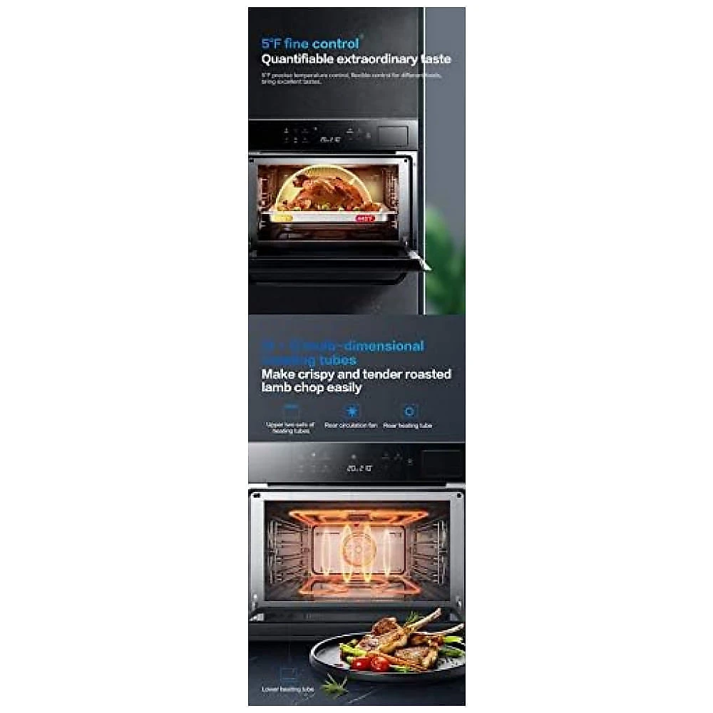 Forno elétrico embutir 48L Robam branco combi air fry grill vapor convecção 3000W 220V