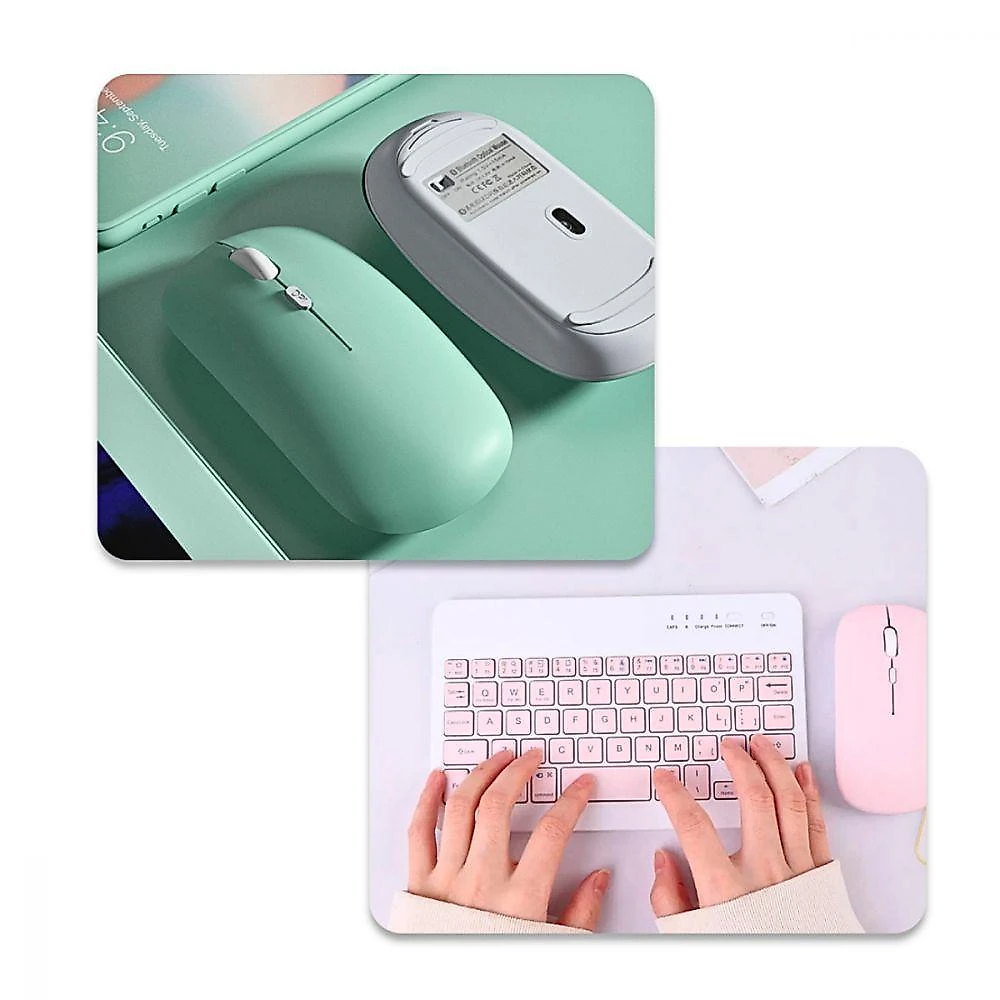 Teclado E Mouse Color Sem Fio Ultra Fino Portátil Bluetooth