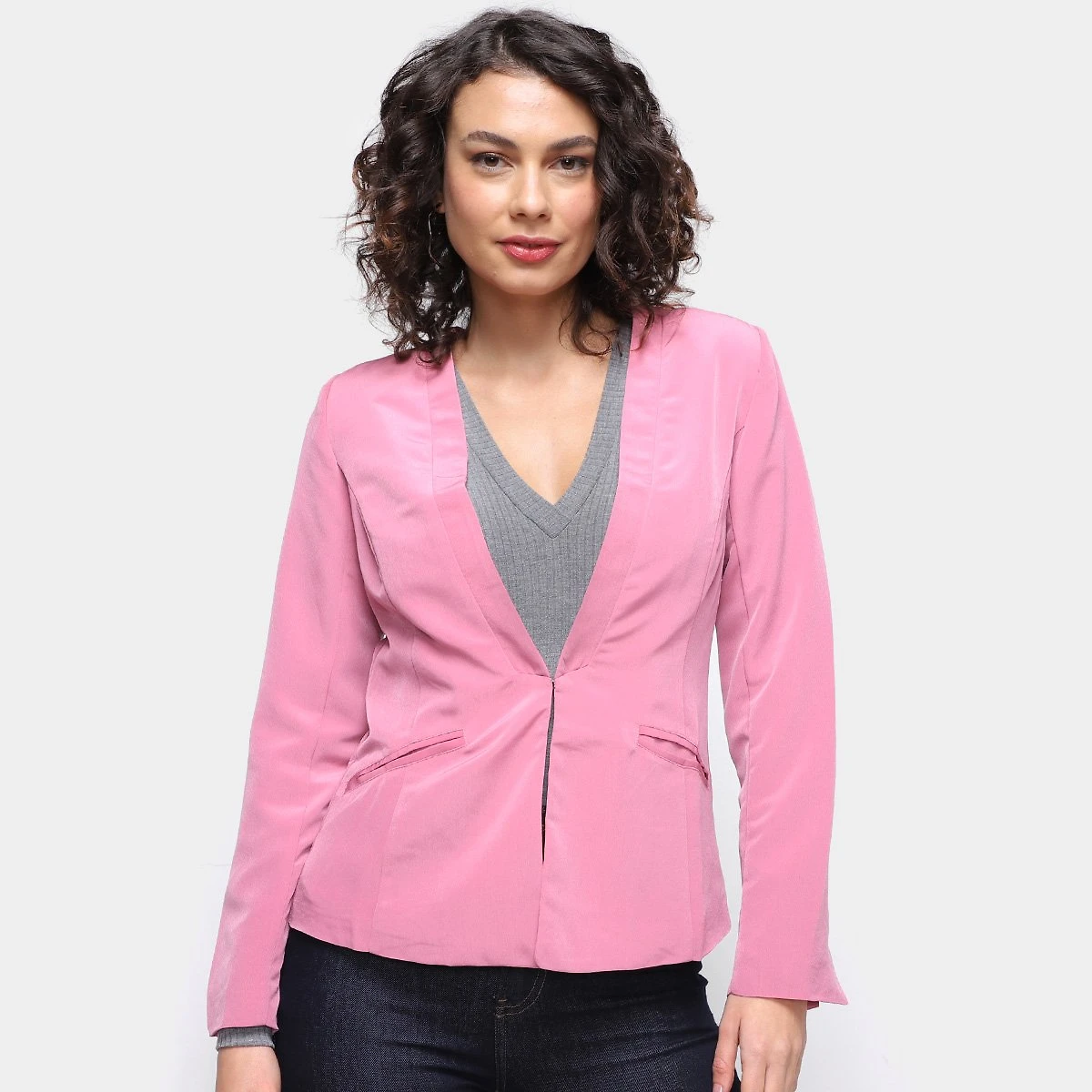 Miniatura Blazer Dzarm Básico Regular Feminino Rosa - G