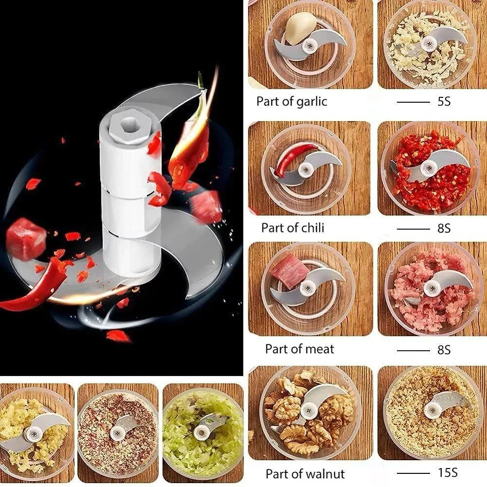 Mini Processador Triturador Elétrico sem Fio 250ML para Alimentos Recarregável