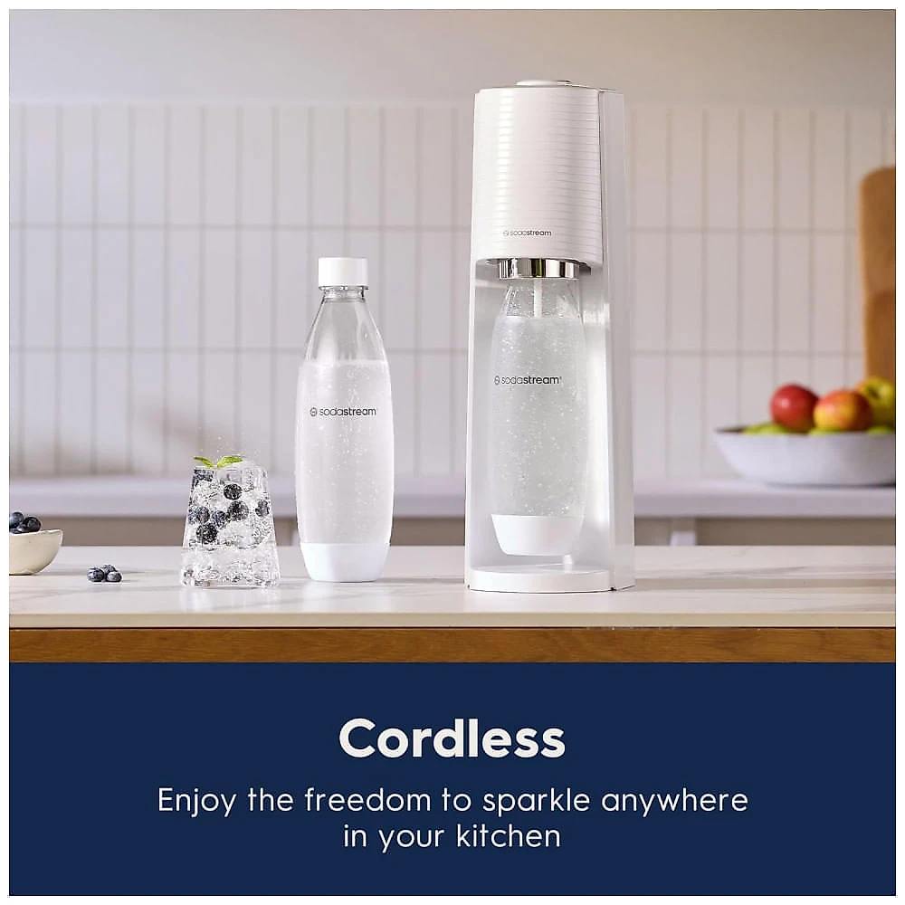 SodaStream Terra Sparkling Máquina de fazer água Bundle White: Faça Bebidas Personalizadas em Casa!