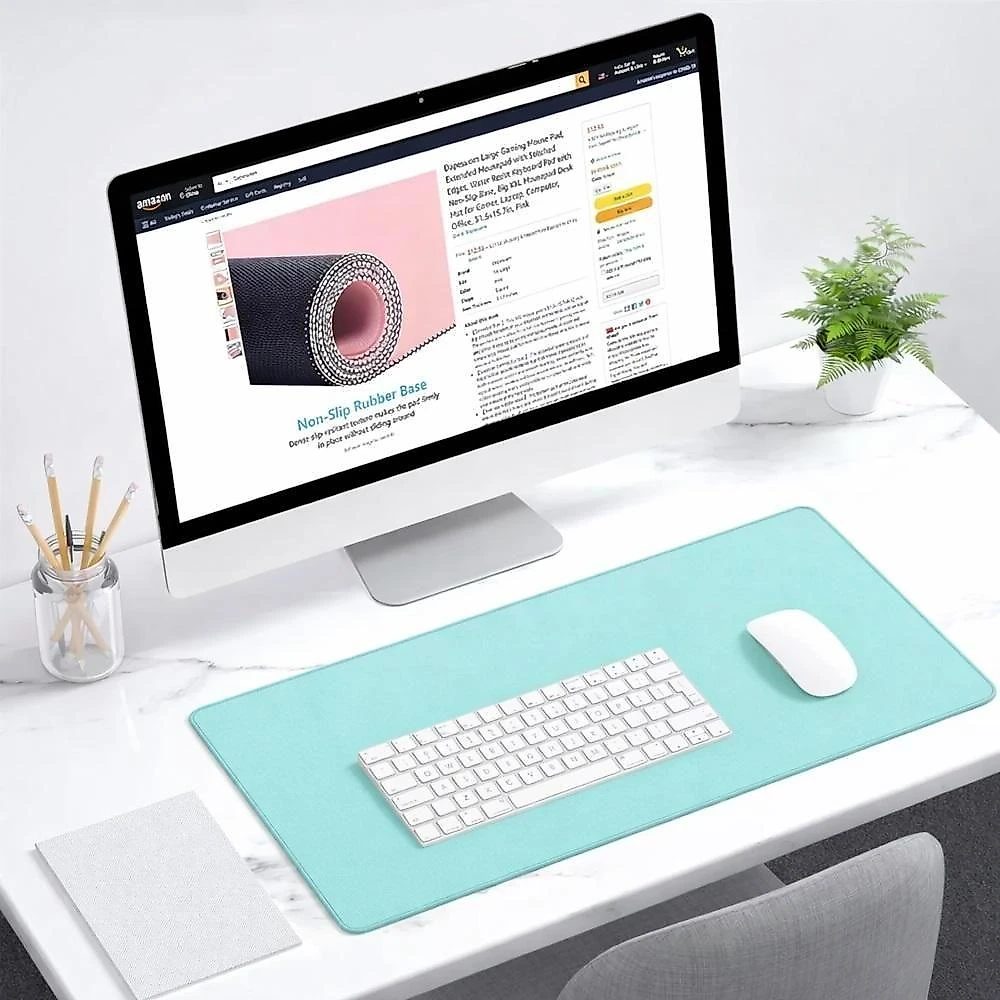 Mouse Pad Grande Deskpad Antiderrapante Azul para Computador Yeet 60CM