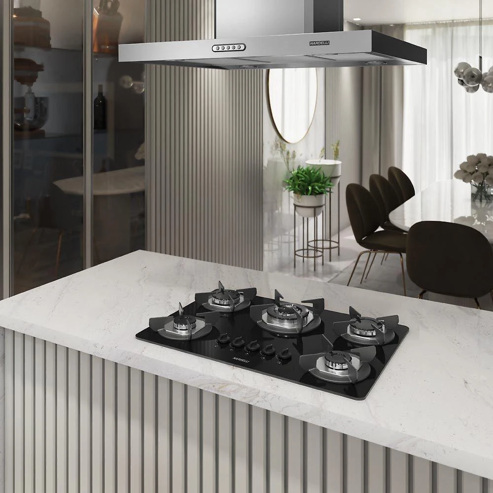 Cooktop Safe Ferro Fundido 5 Bocas Tripla Chama Glp Nardelli Preto Bivolt