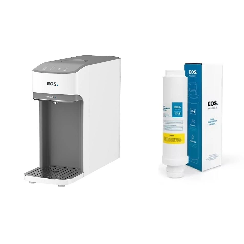 Purificador de Água EOS Mineralle Slim Touch Eletrônico Branco EPE08B Bivolt + Filtro Refil EFP01