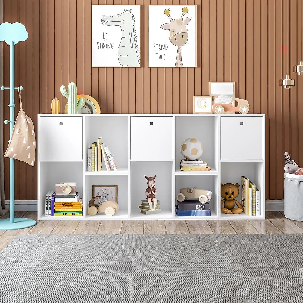 Nicho Organizador Estante Infantil com 3 Caixas 159cm Multimóveis CRRUI-NIO002 Branco