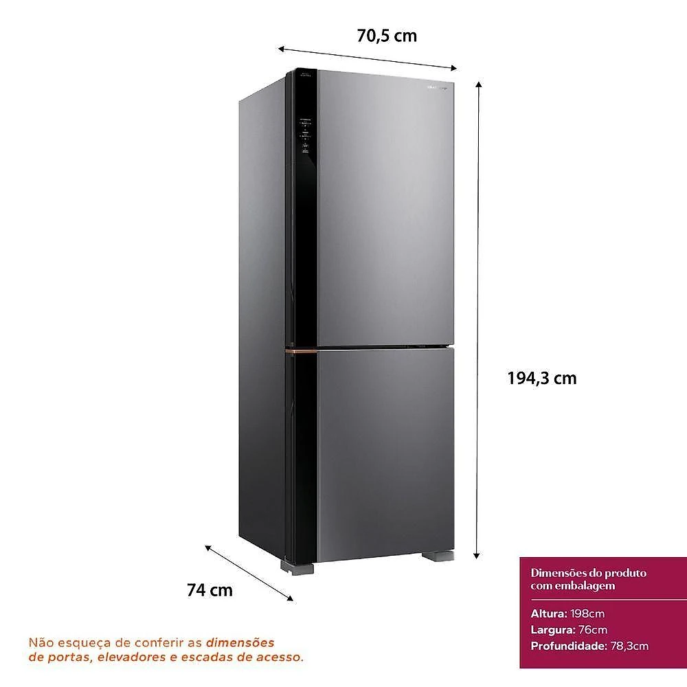 Geladeira Brastemp Inverse Frost Free Inverter 500L BRE66AK Inox Bivolt