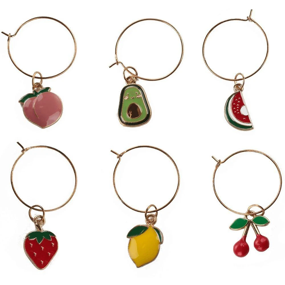 Acessório para Festa Marcadores de Taças Tropical Metal Kit 6 Colorido