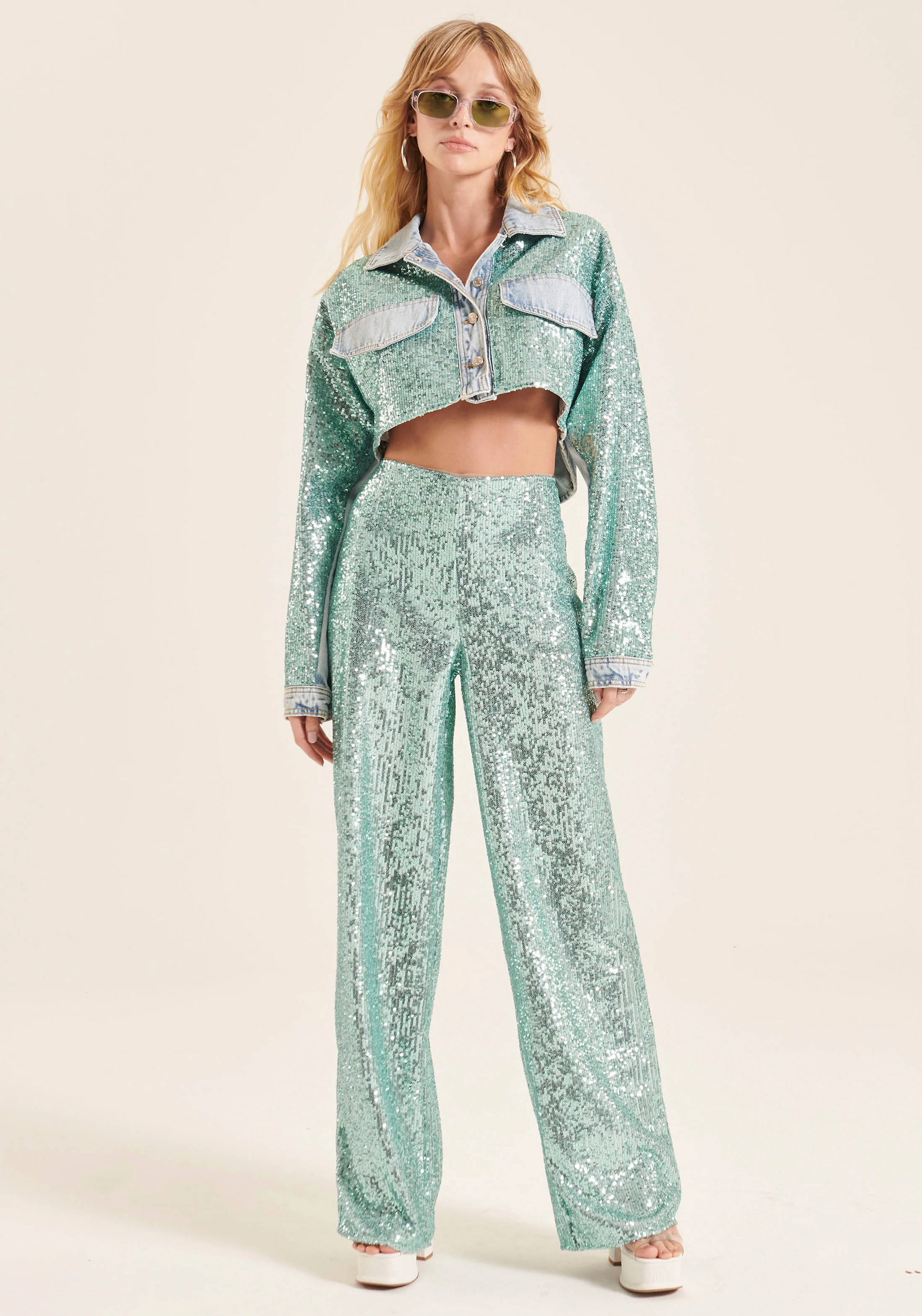 Calça Wide Leg Cintura Alta