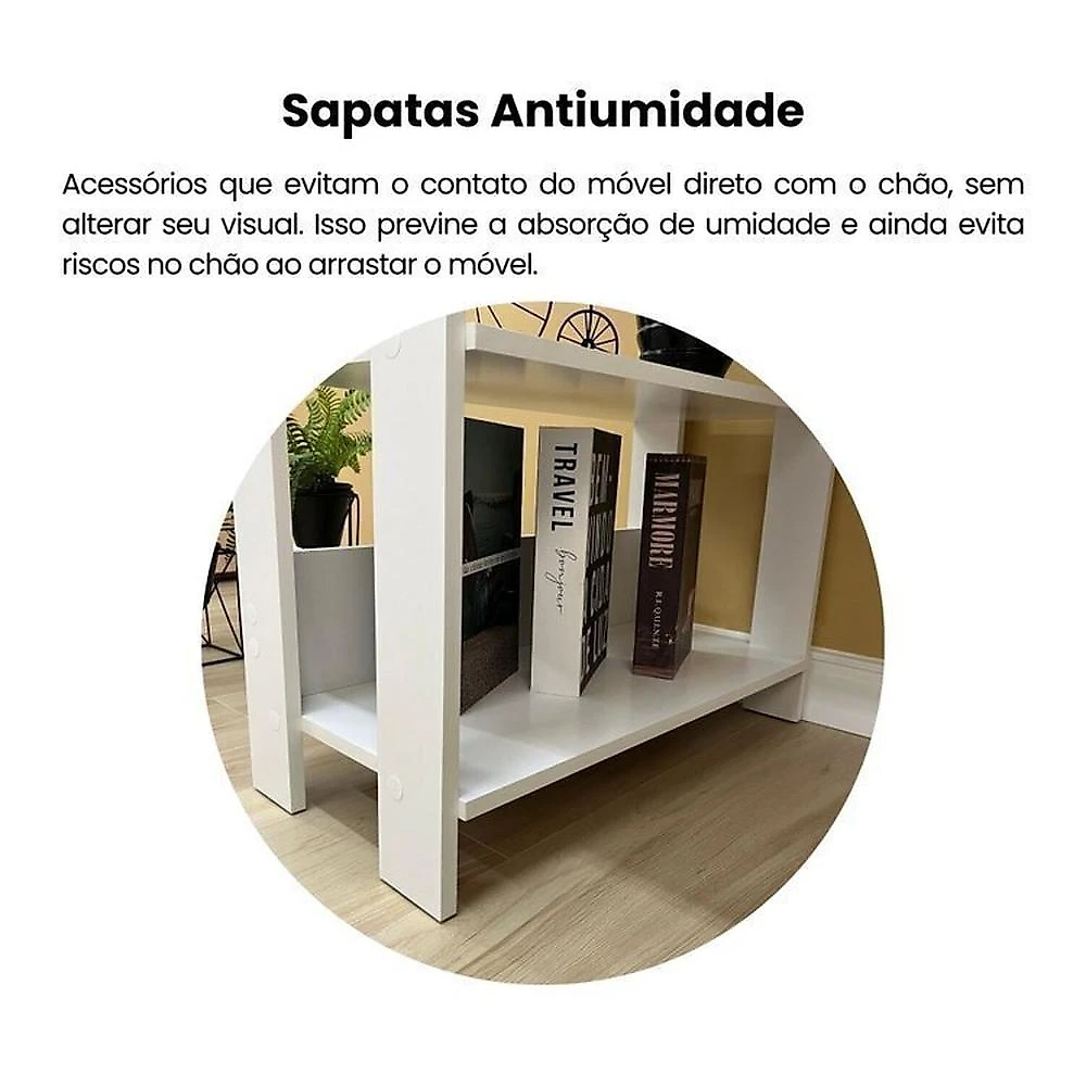 Kit 2 Peças com Escrivaninha Match e Estante para Livros 5 Prateleiras Branco