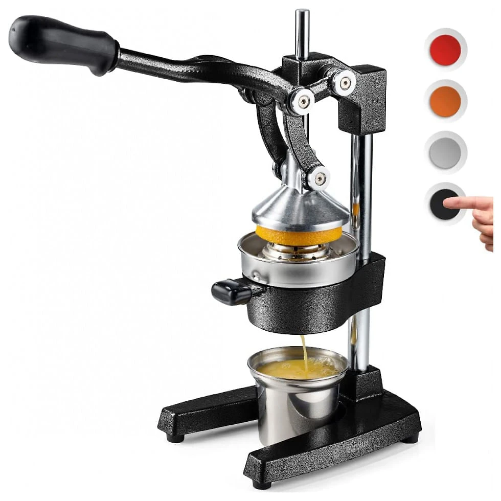 Espremedor de Frutas Profissional Manual Eurolux em Aço Inoxidável, Preto