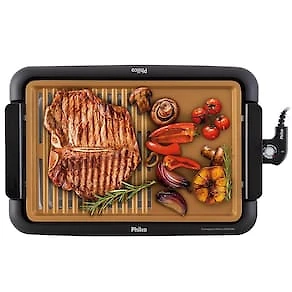 Churrasqueira Elétrica Philco PCQ1500D com Revestimento Antiaderente e 1500W - Dourado/Preto