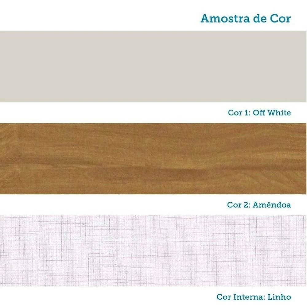 Quarto de Bebê Berço Arredondado 3 em 1 e Guarda-roupa 4 Portas 100% Mdf Luly Espresso Móveis Quarto de Bebê com Guarda Roupa 4 Portas e Berço Minicama Luly 100% Mdf Espresso Móveis Branco Brilho/Amêndoa