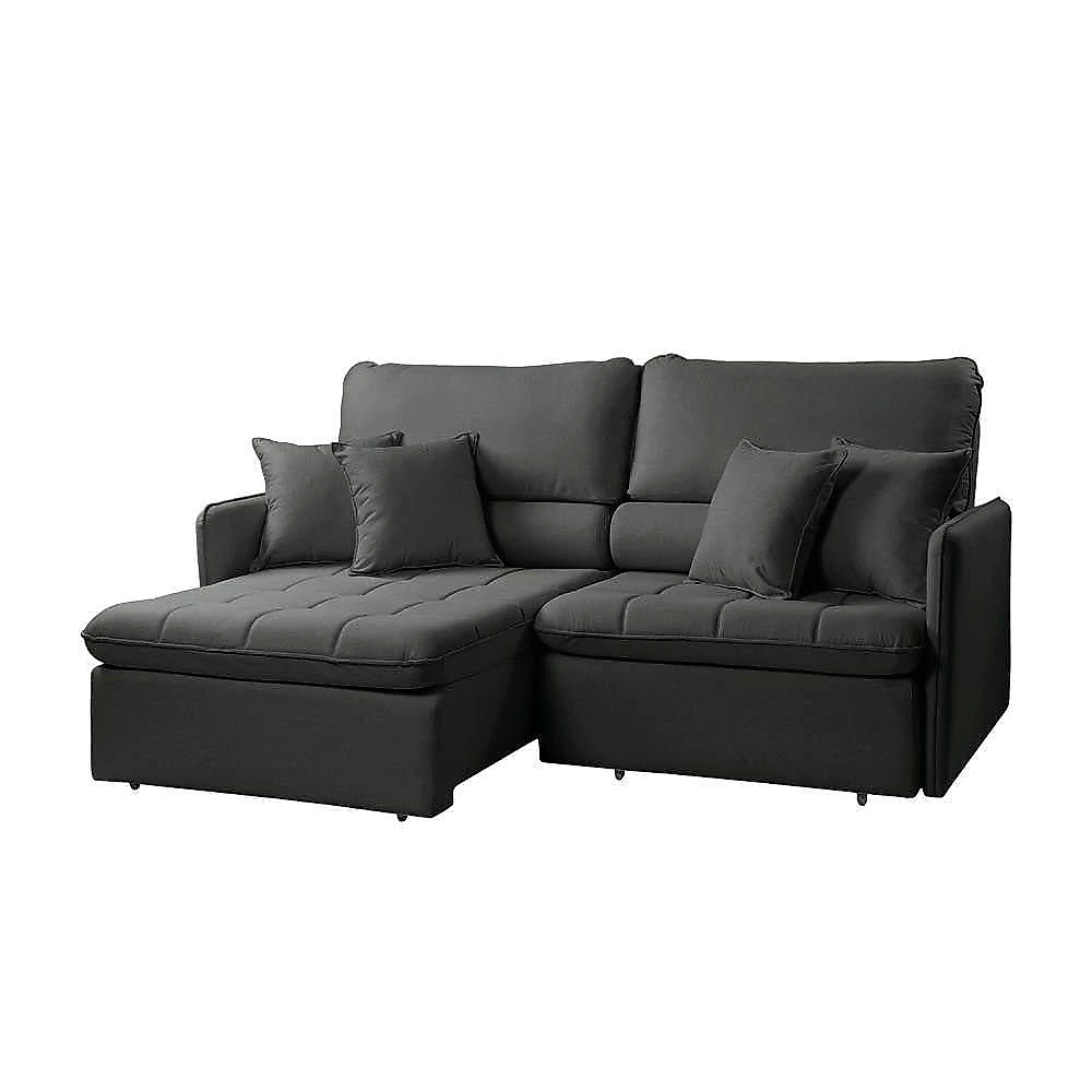 Sofá Adams 4 Lugares Retrátil e Reclinável 214CM Preto Linho D'Rossi