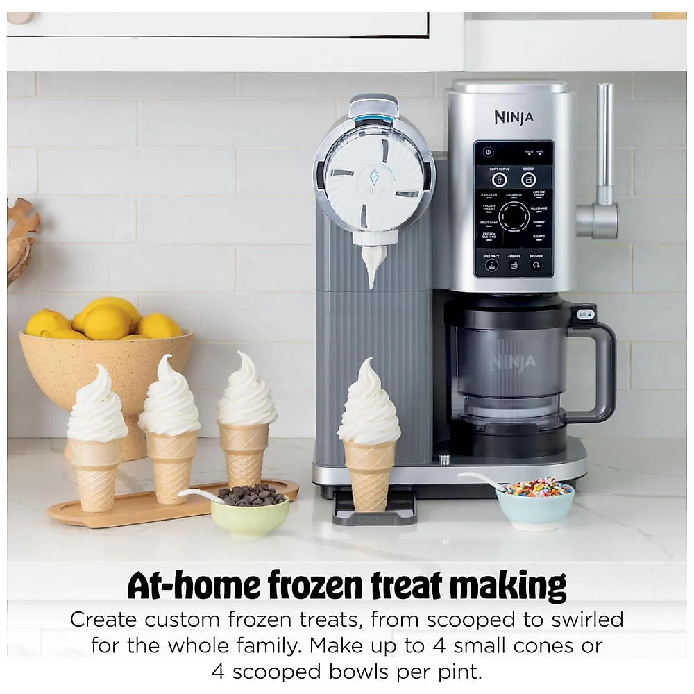 Máquina de Sorvete Ninja CREAMi Scoop & Swirl NC701 Prata 480 ml 13 Programas 800W