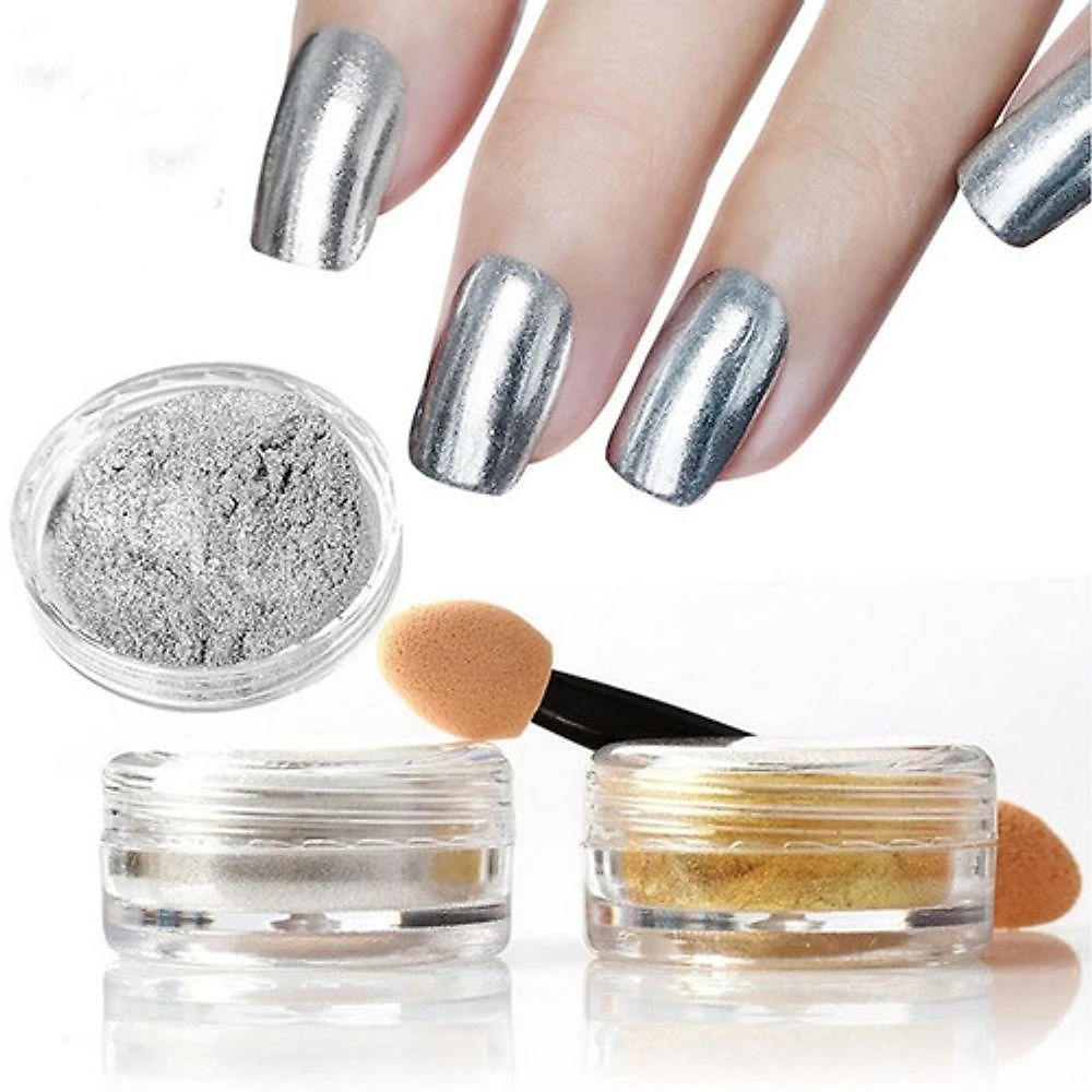 Pó Metálico Cromado P/ Unhas Dourado Prateado Unha Manicure