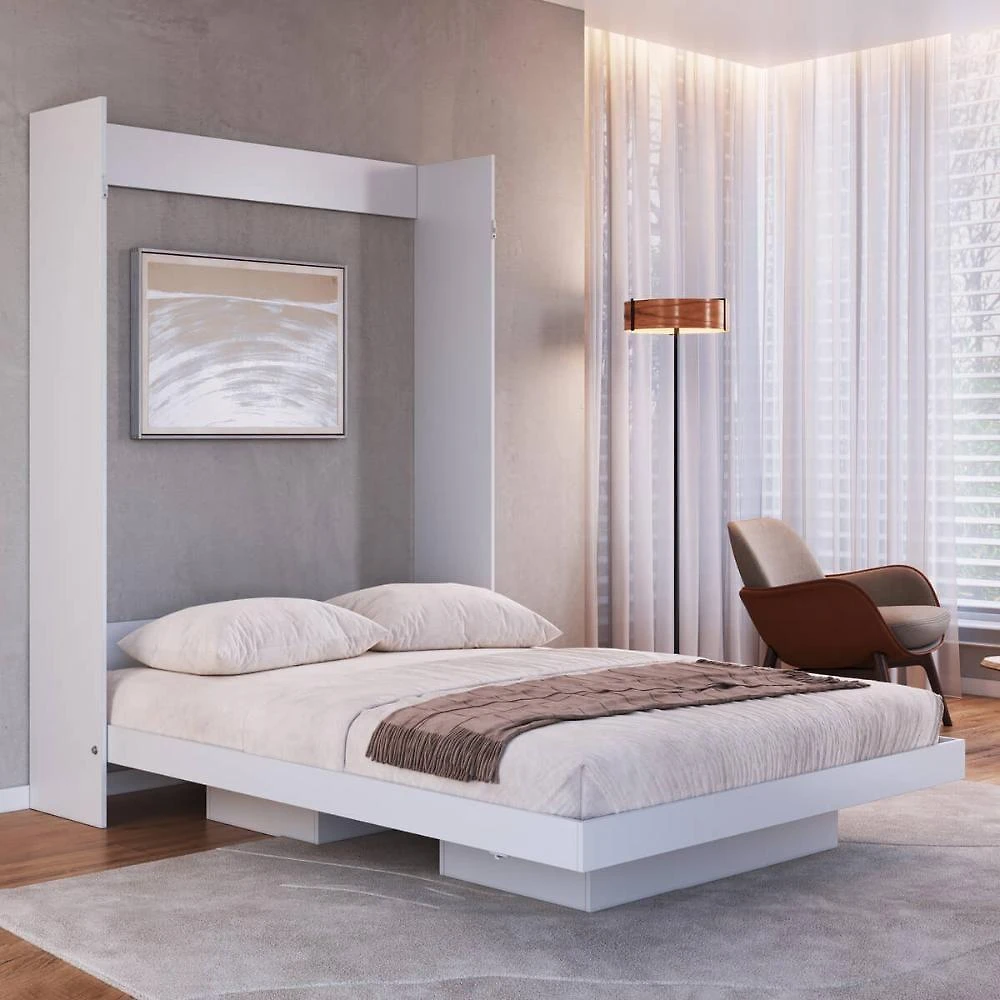 Cama de Casal Articulada Vertical com 2 Nichos MDP Grafite 145,6CM X 208CM