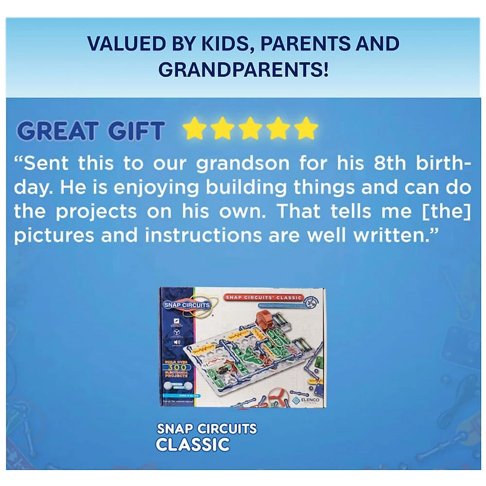 Snap Circuits SC-300 – Kit Educacional de Eletrônica com Mais de 300 Projetos para Crianças a Partir de 8 Anos