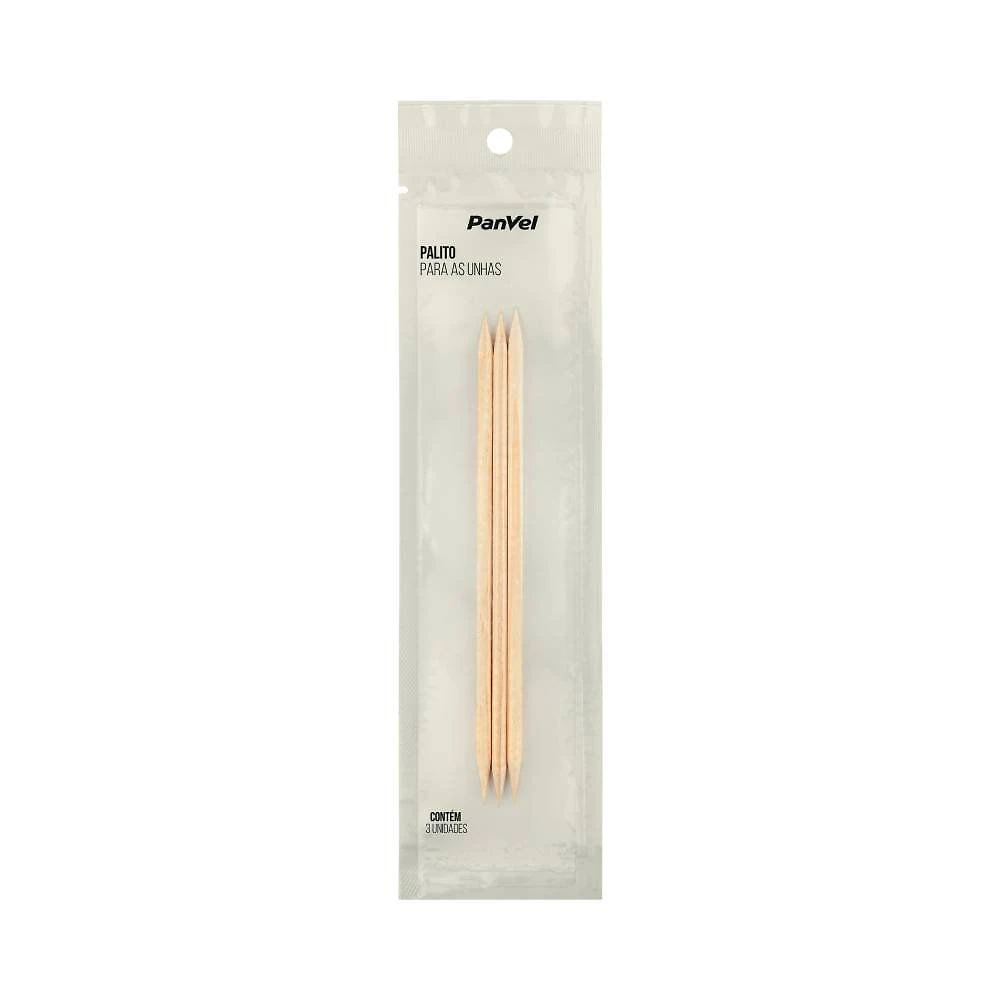 Palito Para Unhas Panvel Acessórios Madeira Com 3 Unidades