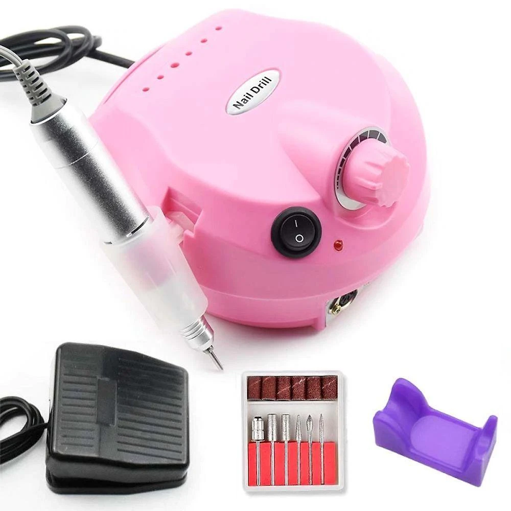 Motor Lixadeira Manicure Pedicure Ferramenta Lixa Eletrica Rosa Bivolt