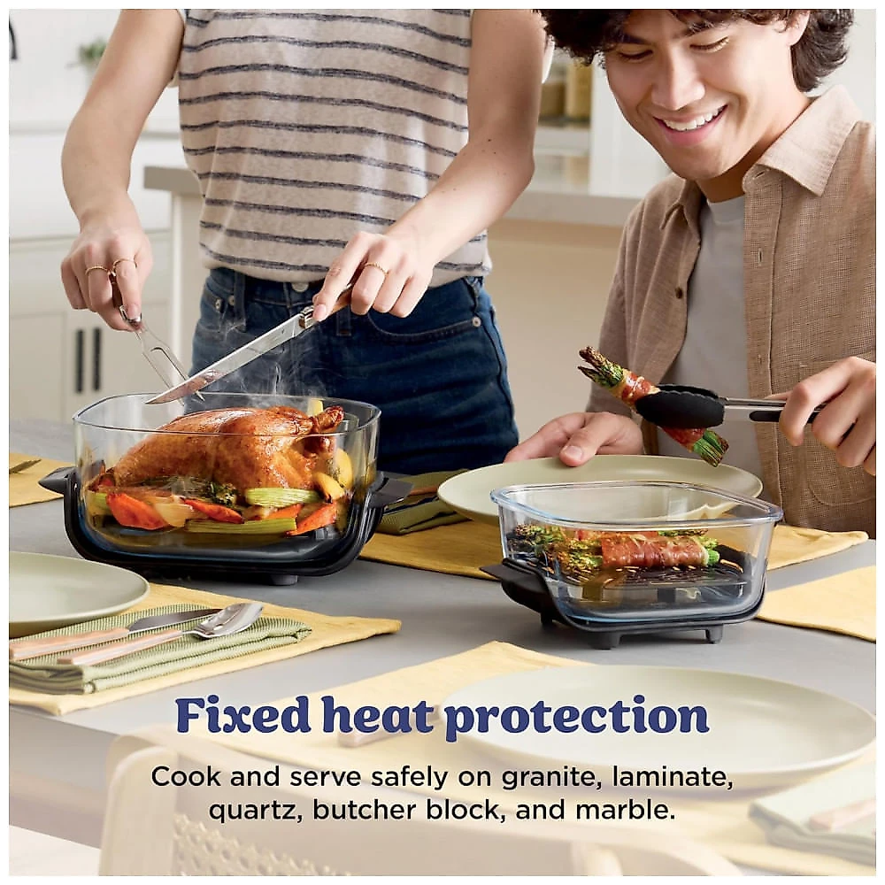 Ninja Air Fryer Crispi Fritadeira 4 em 1 Sistema de Cocção Portátil 3,78 litros, 6 Copos de Vidro, Placas Crocantes, Tampa de Armazenamento Inclusas