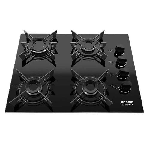 Cooktop 4 Bocas Electra Plus Preto Mesa De Vidro