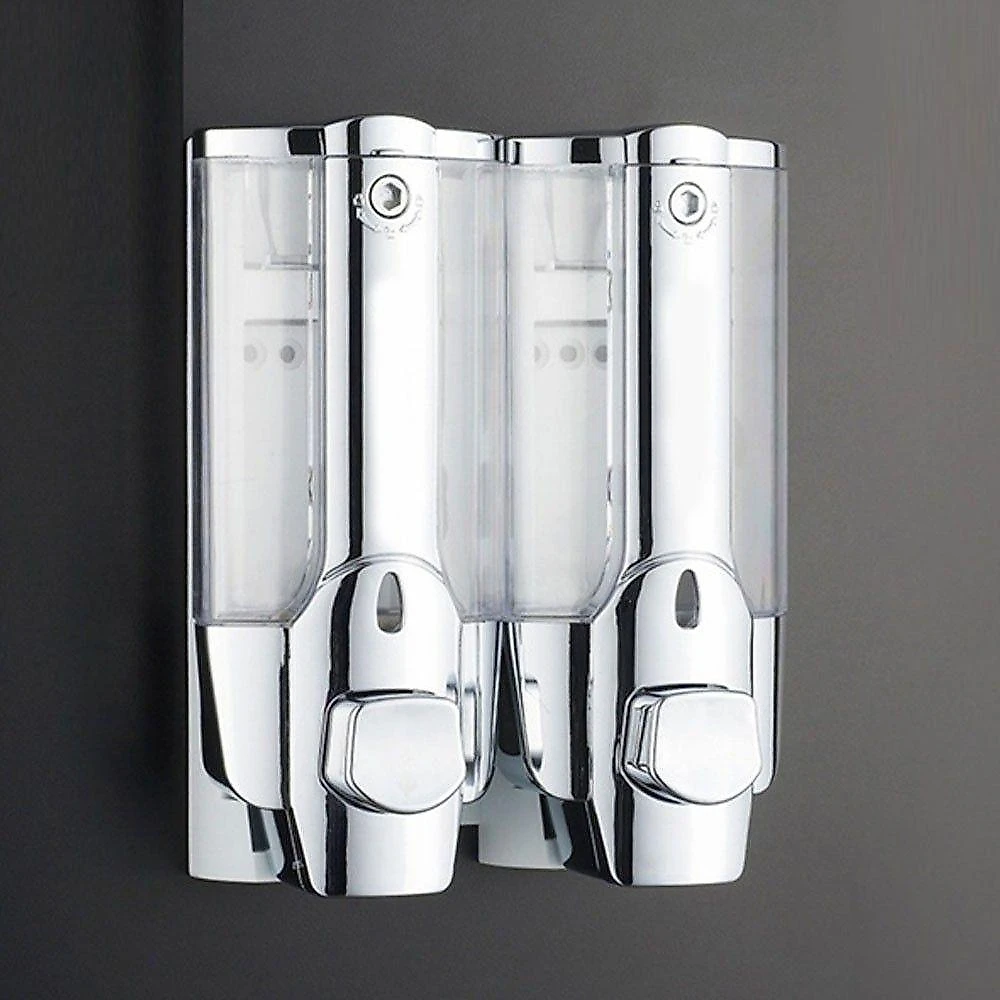 Dispenser Duplo Shampoo Sabonete Liquido Alcool Banheiro Hotel Casa Shopping
