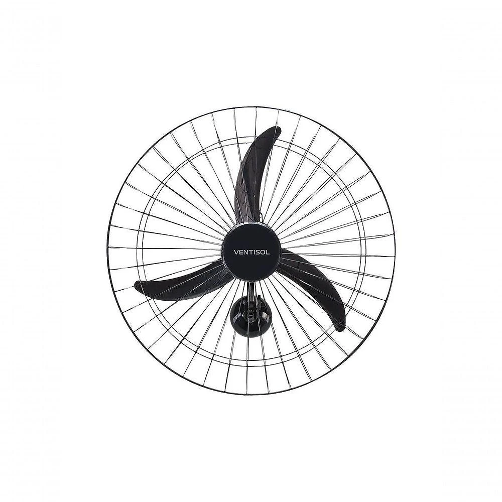 Ventilador De Parede Ventisol Oscilante New 60 Cm Metal Preta 1200rpm 110V