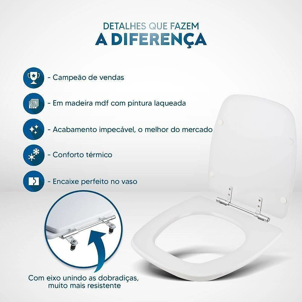 Assento Sanitário Art Alongado MDF Fechamento Convencional Bege Pontto Lavabo webcontinental-7897116705089