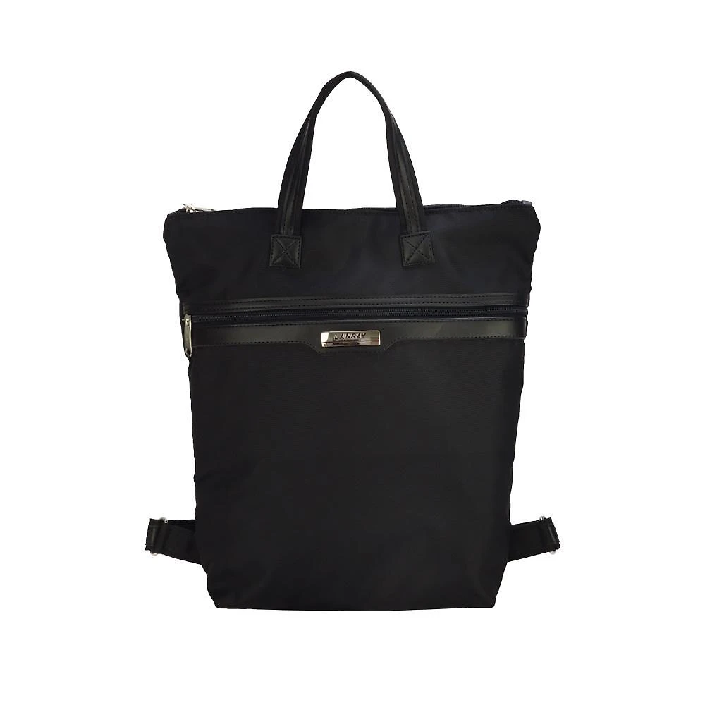 Mochila slim lansay casual preta bolso interno