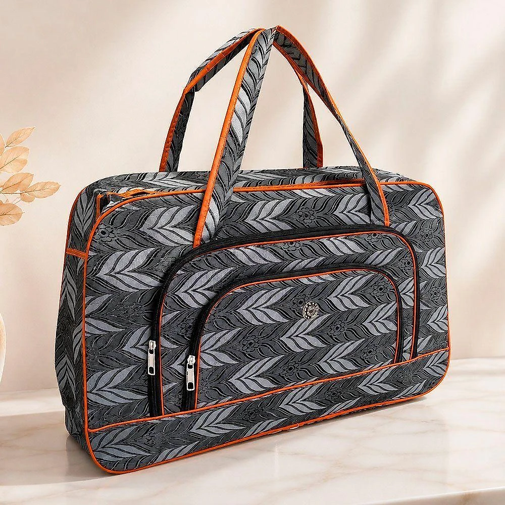 Bolsa de Viagem Grande Poliéster Impermeável Zíper Modelo Bolsa de Viagem Cinza
