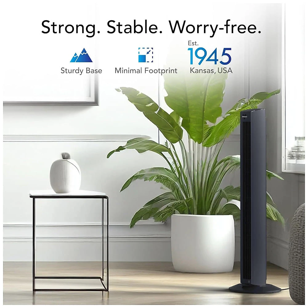 Ventilador de Torre com Controle Remoto, 99 Velocidades, Temporizador 12H e Oscilação de 70º, 110V, Vornado OZI42DC, Preto 110v