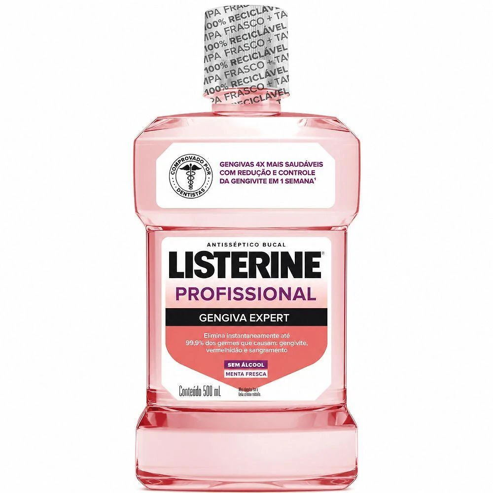 Antisséptico Bucal Listerine Profissional Gengiva Expert Enxaguante para Saúde Bucal 500ML