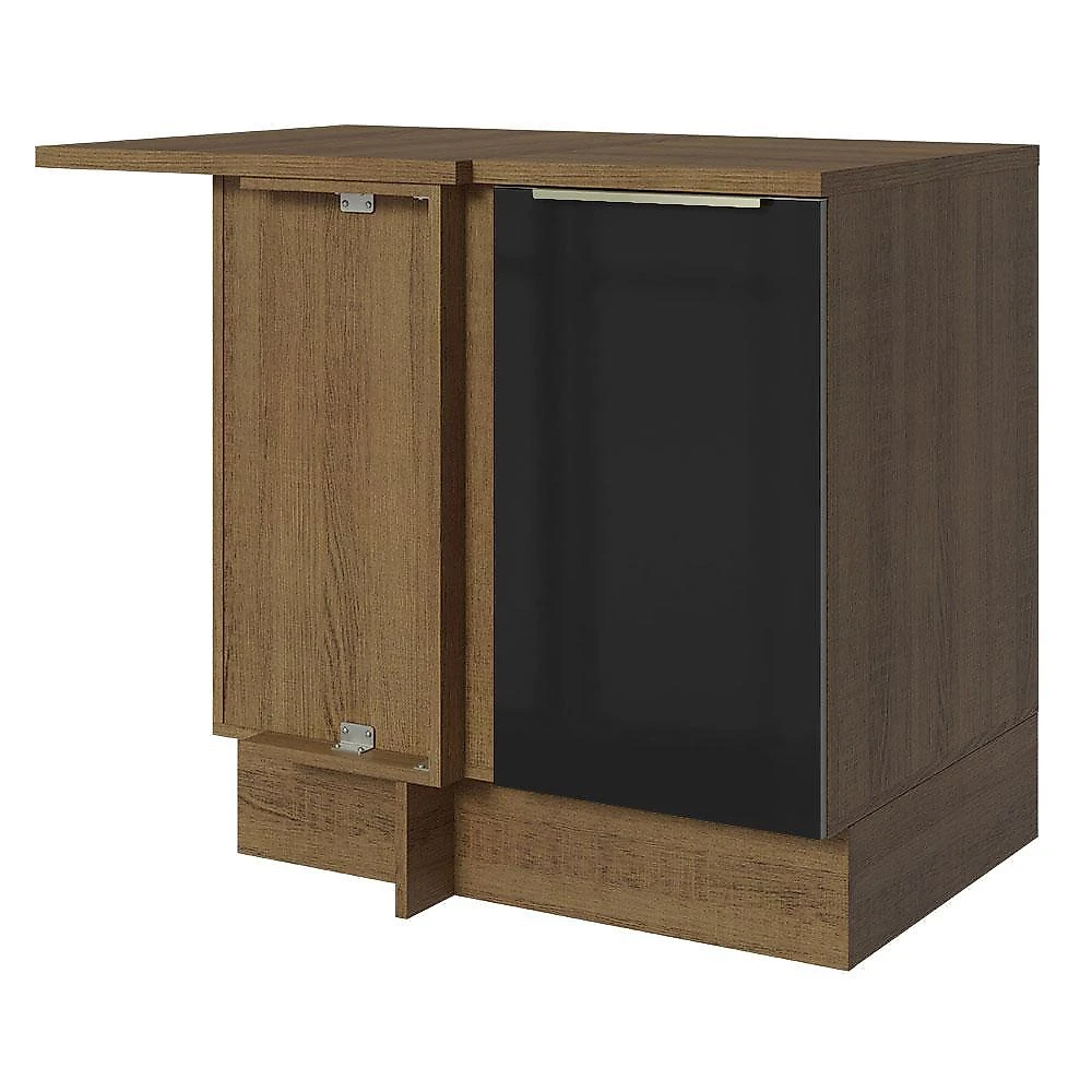 Balcão de canto 1 porta rustic/preto lux madesa