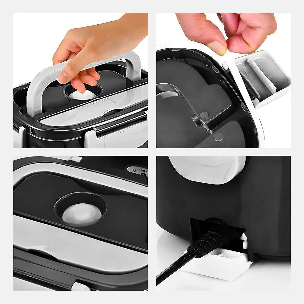 Marmita elétrica portátil bivolt- usb - preto