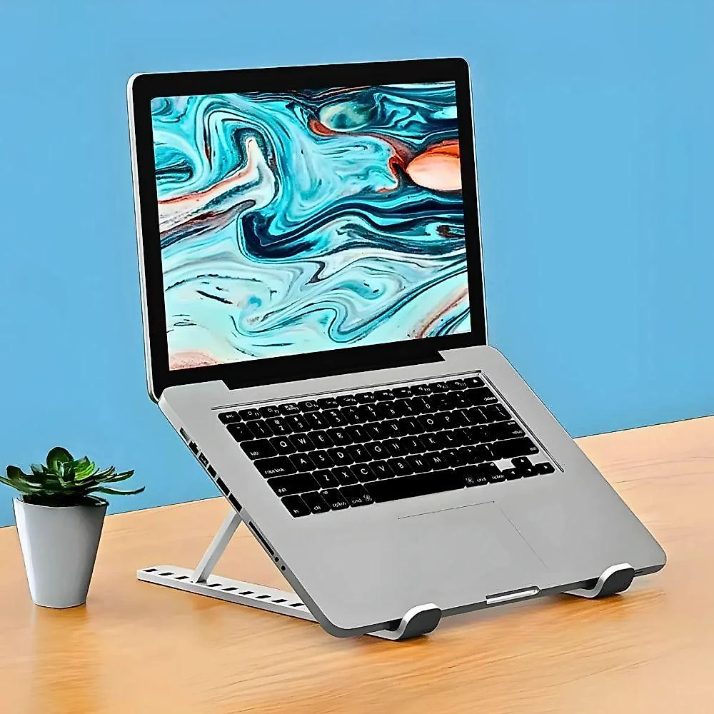 Suporte para Notebook Ajustável em Altura Ergonômico Dobrável Universal Plástico Utimix