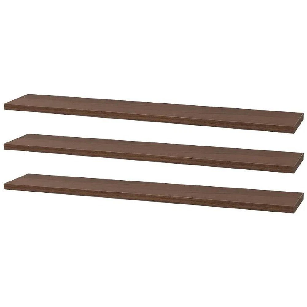 Prateleira Kit 3 60X10CM MDP Suporte Invisível Moderno Sala Marrom Mercado das Prateleiras