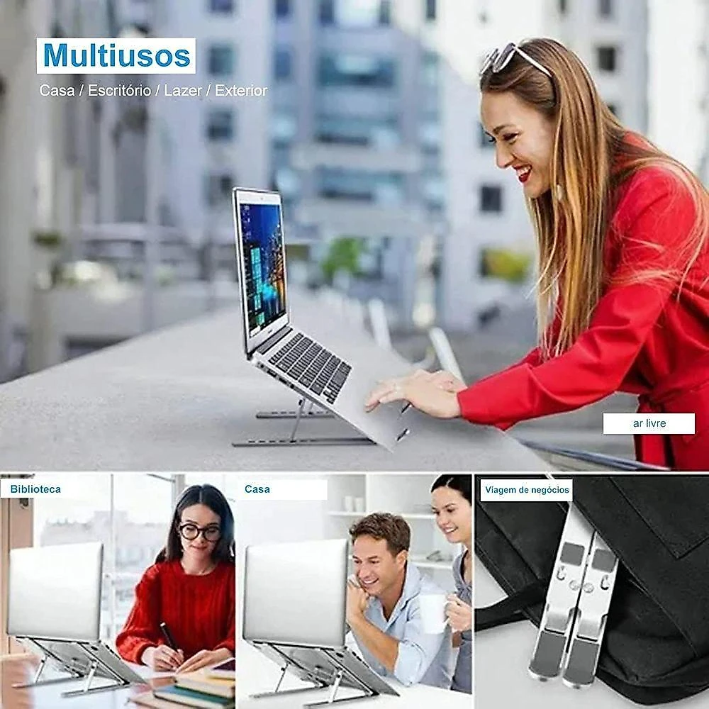 Suporte De Notebook De Alumínio Ajustável Para Notebook De 6 ângulos Ajustável De Alumínio Dobrável E Ergonômico Para De
