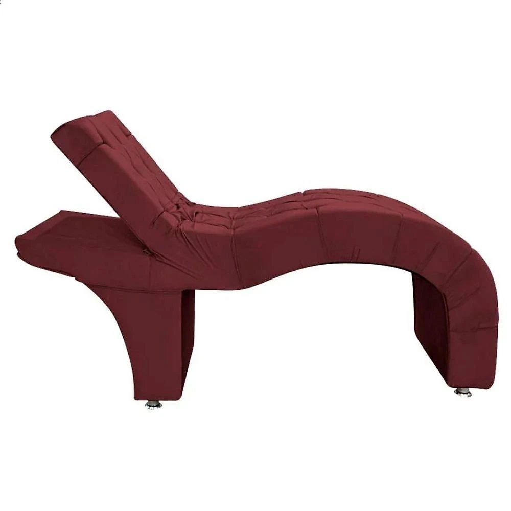 Maca Estética Estofada Reclinável Ergonômica Veludo Eliana Cor:bordô