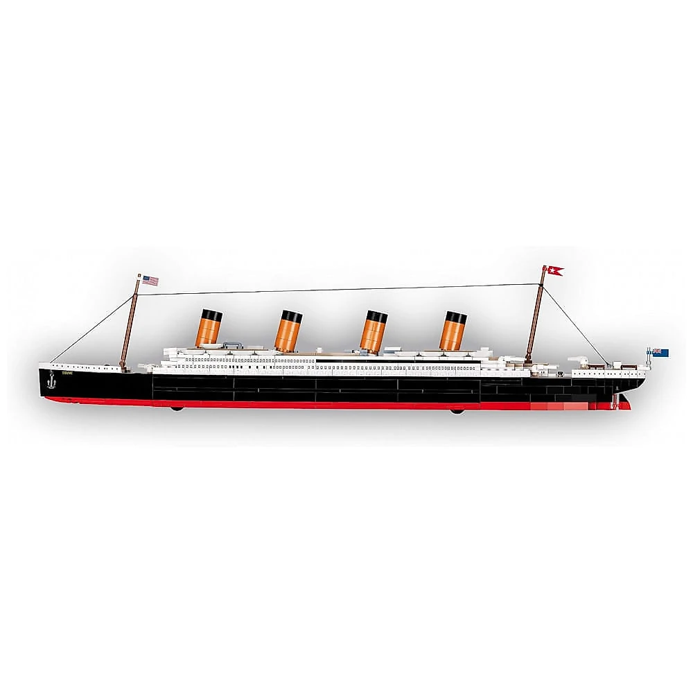 Kit de Construção RMS Titanic com 722 Peças, COBI, Branco, Vermelho e Preto
