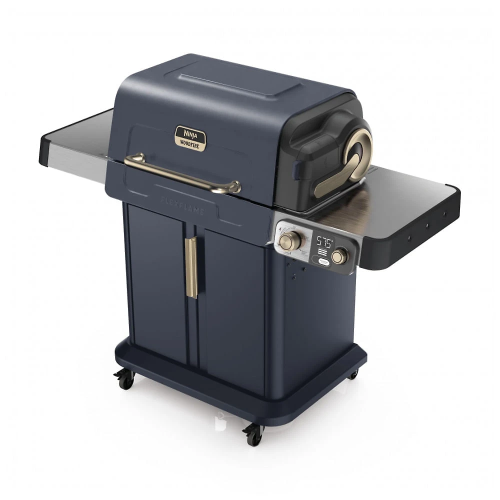 Churrasqueira Ninja FlexFlame 3 Queimadores Gás Propano e Elétrica 5 em 1 Azul 400W 110V