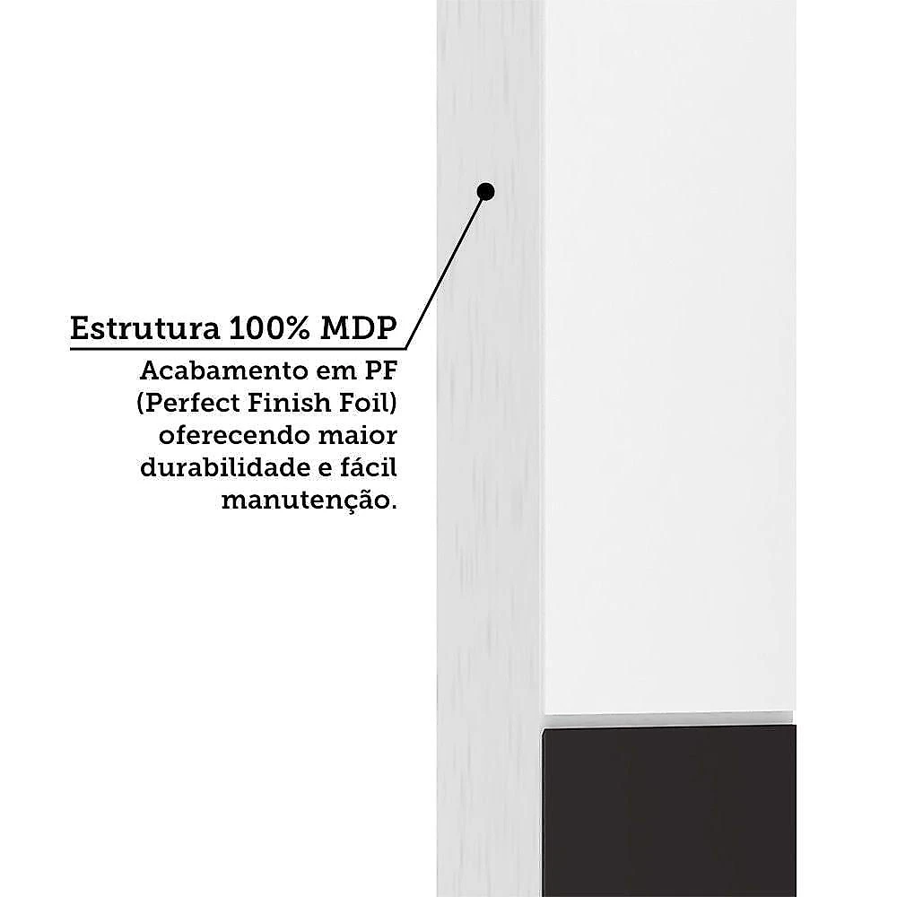 Paneleiro 40cm 2 Portas Dora Luciane Móveis Branco/branco Supremo/preto