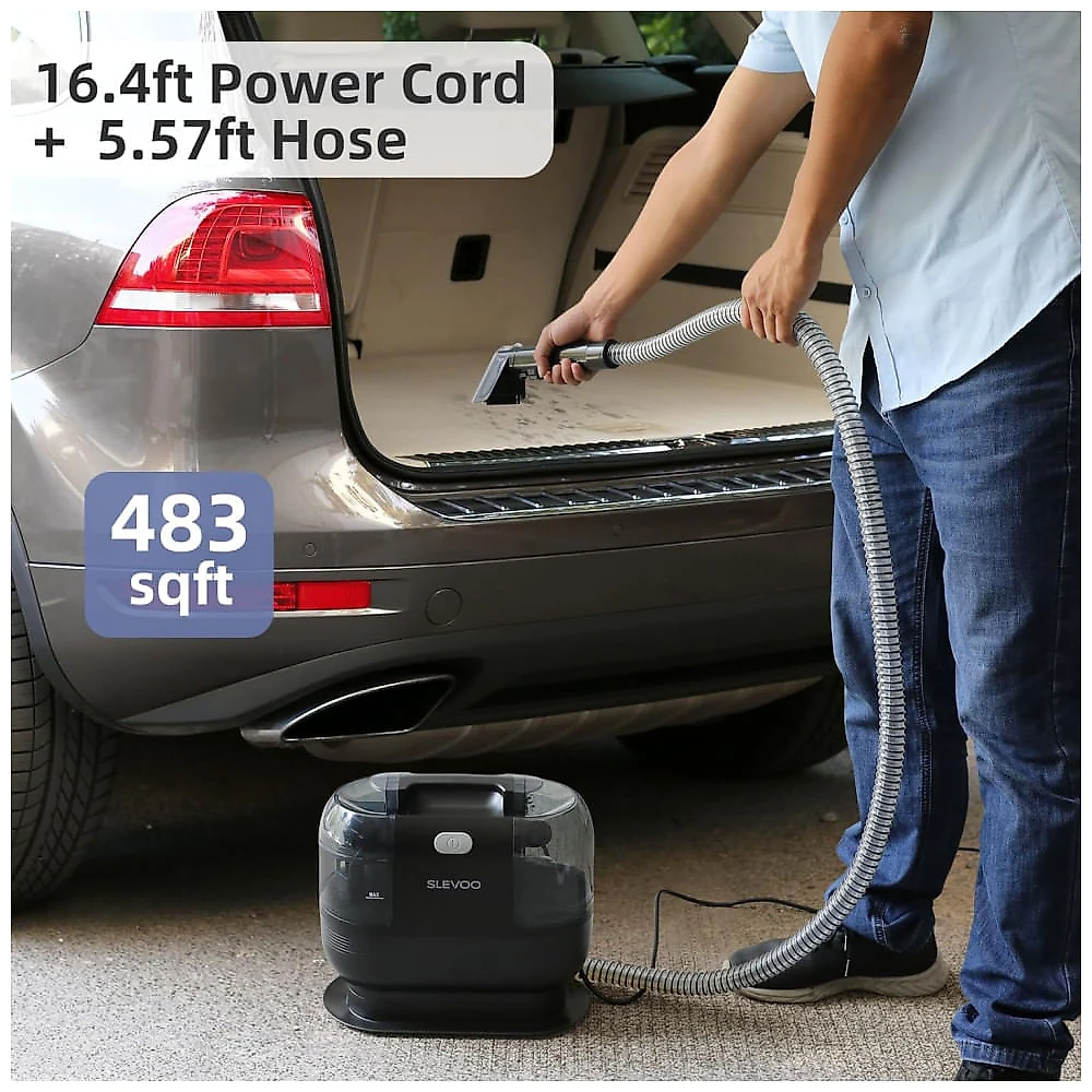 Extratora e Higiniezadora de Carpetes e Estofados com Sucção Forte de 12Kpa, Slevoo AUC103, Preto 110v