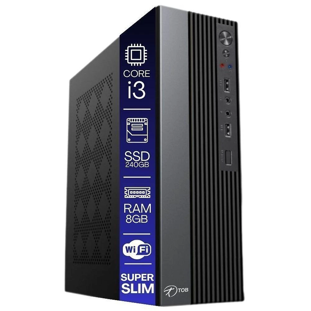 Computador Tob Slim Compacto Intel Core I3 Ssd 240gb Memória 8gb Rede Sem Fio Windows 10